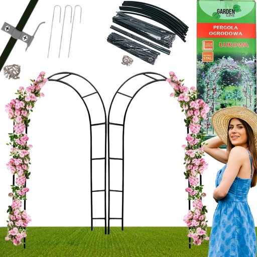 ZESTAW PERGOLA PERGOLE METALOWA OGRODOWA ŁUK TARASOWA KWIETNIK PRZEJŚCIE