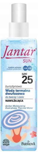 JANTAR SUN Bursztynowa woda termalna dwufazowa do twarzy i ciała SPF 25