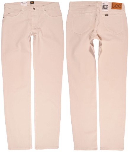 LEE spodnie SLIM regular JEANS ecru RIDER W32 L32