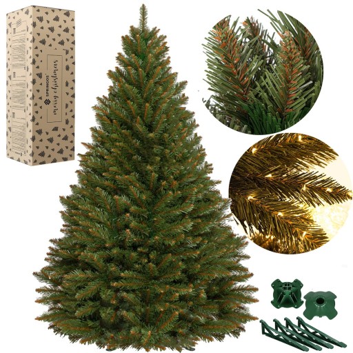 GĘSTA CHOINKA SZTUCZNA 220 cm ŚWIERK KAUKASKI