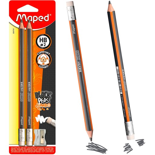 Ołówek gruby z gumką trójkątny HB JUMBO MAPED 2szt