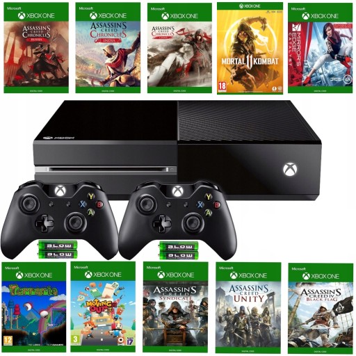KONSOLA XBOX ONE 500GB + 2XPAD + 10xGRY | Napęd