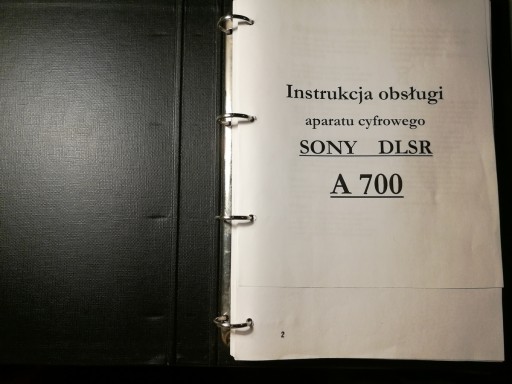 Instrukcja obsługi Sony A700