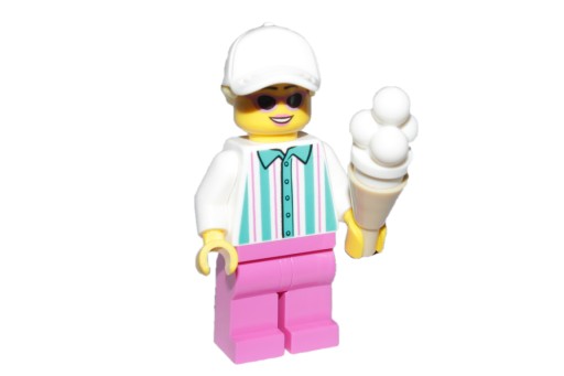 M13*LEGO FIGURKA cty1026 KOBIETA DZIEWCZYNA SPRZEDAWCA LODÓW + LODY, NOWA