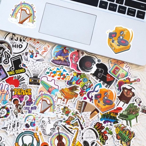 MUZYCZNY MIX NAKLEJKI STICKERBOMB ZESTAW 50szt