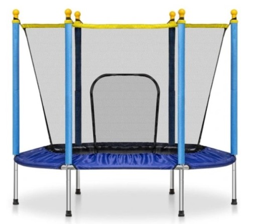 TRAMPOLINA OGRODOWA DLA DZIECI FI140CM PEŁEN GOTOWY ZESTAW