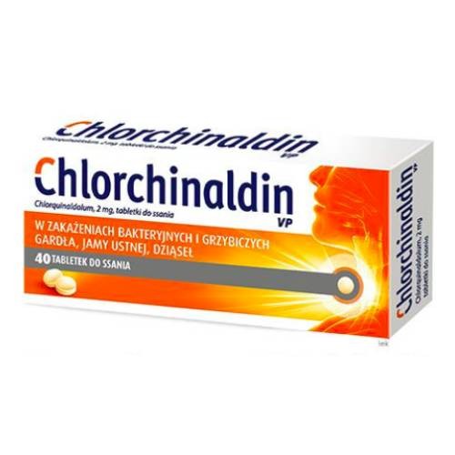 CHLORCHINALDIN - 40 tabletek do ssania