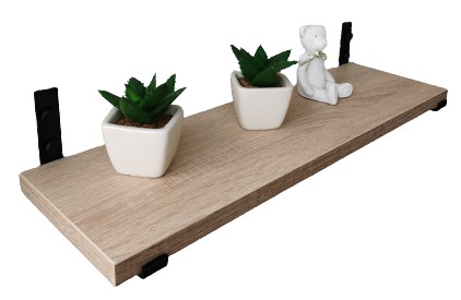 PÓŁKA ŚCIENNA DĄB SONOMA 40CM STALOWE UCHWYTY