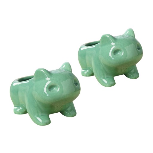 2 . Ceramiczny sukulent w kałcie żaby z