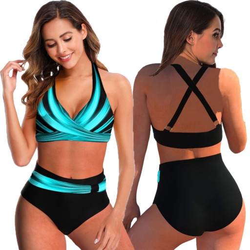 STRÓJ KĄPIELOWY PUSH UP BIKINI BOHO WYSOKI STAN XL