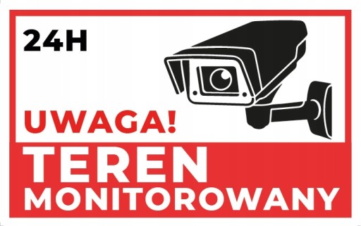 Tabliczka UWAGA TEREN MONITOROWANY monitoring PCV