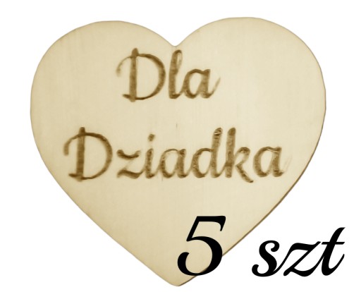 Drewniane serduszko Dla Dziadka 5 szt Baza do makramy Aniołek