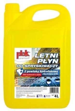 LETNI PŁYN DO SPRYSKIWACZY HYDROFOBOWY PLAK 4L