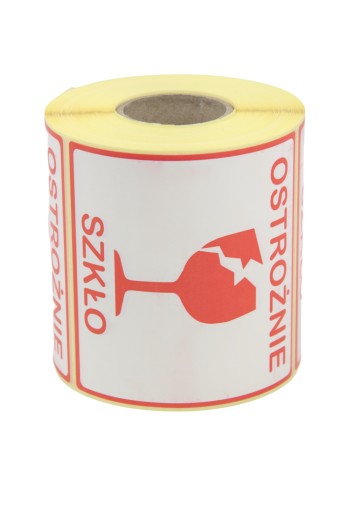 ETYKIETY TERMOTRANS. OSTROŻNIE SZKŁO 100x100 A'500