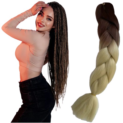 WŁOSY SYNTETYCZNE DO WARKOCZYKÓW OMBRE KOLOROWE WARKOCZYKI PASMA 130CM