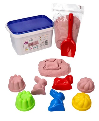 Piasek kinetyczny polski 2 kg pudrowy + foremki