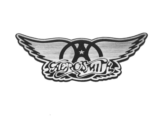 Naklejka Emblemat AEROSMITH srebrna 80x30mm