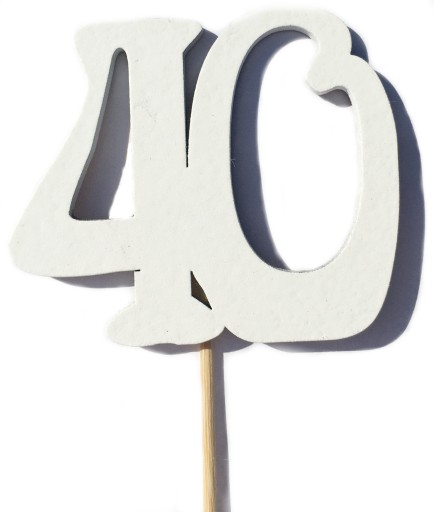 TOPPER PIK 40 6 SZT prezent ciasto urodziny bukiet