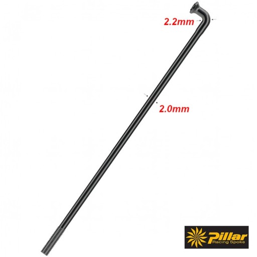 Szprycha szprychy Pillar PSR14 2,2-2 mm wzmacniana czarna 268 mm