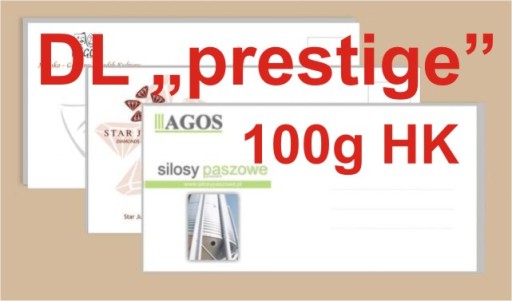 KOPERTY z nadrukiem - DL prestige 100g - 100szt