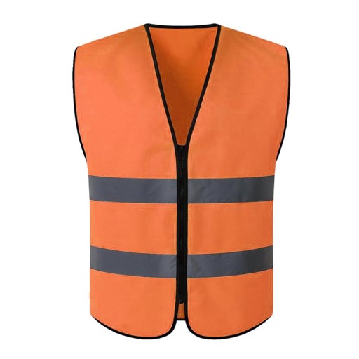 High Visibility Safety , Reflective Strips And Zipper, 5 Orange XL