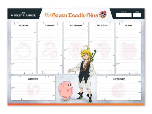 Plan lekcji A4 The Seven Deadly Sins planer