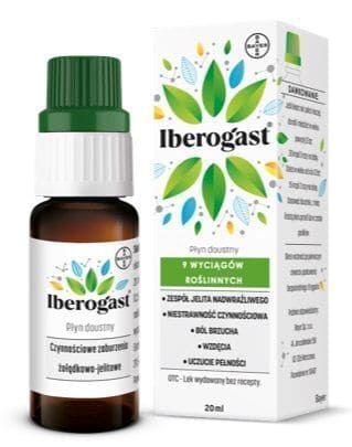 IBEROGAST 20 ml PŁYN TRAWIENIE WĄTROBA ZESPÓŁ LEITA DRAŻLIWEGO ZGAGA LEK