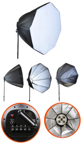 Lampa światła ciągłego softbox 90cm octo na 5 żar