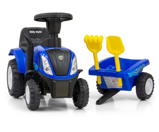 Traktor Milly Mally New Holland T7 niebieski Przyczepka Interaktywny Jeździ