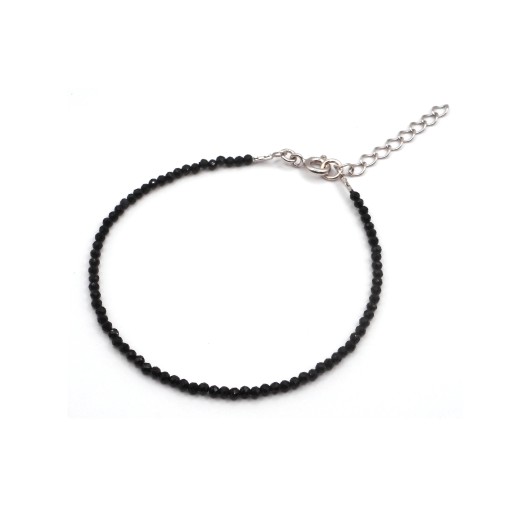 Choker na nogę czarny turmalin 2mm srebro 925