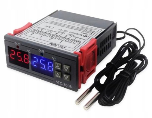 REGULATOR TEMPERATURY TERMOSTAT PODWÓJNY STC-3008