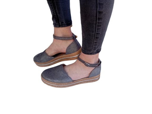 ESPADRYLE NA PLATFORMIE SANDAŁY SKÓRA HELIOS 39