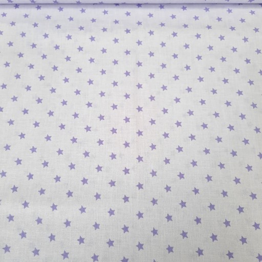 Tkanina Bawełna Gwiazdki drobne fioletowe