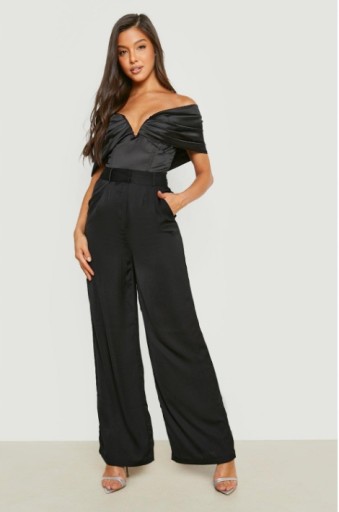 BOOHOO BODY CZARNE ELASTYCZNE BASIC 36 S BDC
