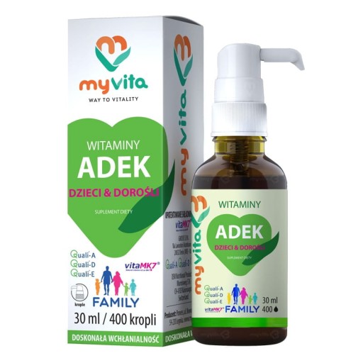 Witaminy ADEK dla dzieci i dorosłych 30ml krople