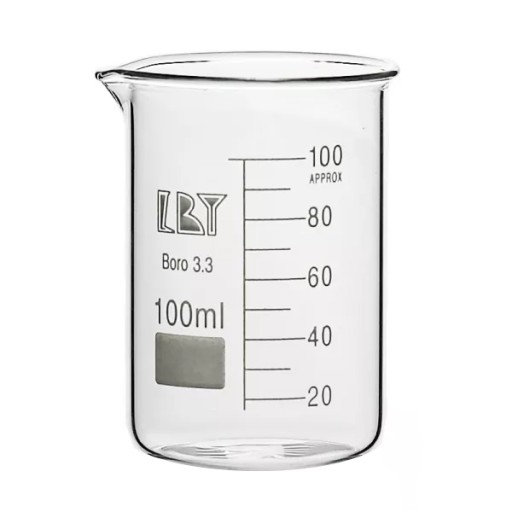 ZLEWKA SZKLANA LABORATORYJNA Z PODZIAŁKĄ WYLEWEM ZE SKALĄ 100 ML ECOSPA