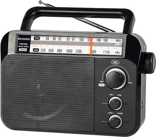 RADIO PRZENOŚNE FM AM RETEKESS TR604 MP3 GNIAZDO SŁUCHAWKOWE VINTAGE
