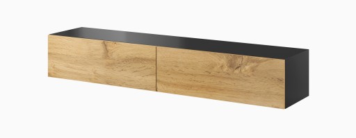 Szafka RTV VIGO 180 cm czarny/ wotan - Cama Meble