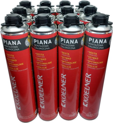 12 x PIANA PIANKA MONTAŻOWA PISTOLETOWA KOELNER CAŁOROCZNA