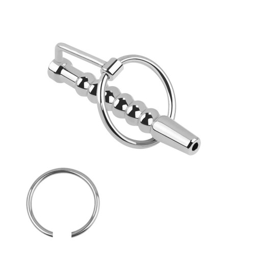 STALOWY DILATOR Z UJŚCIEM PŁYNÓW, PENIS PLUG