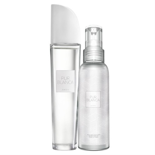AVON Woda PUR BLANCA 50ml + MGIEŁKA DO CIAŁA 100ml