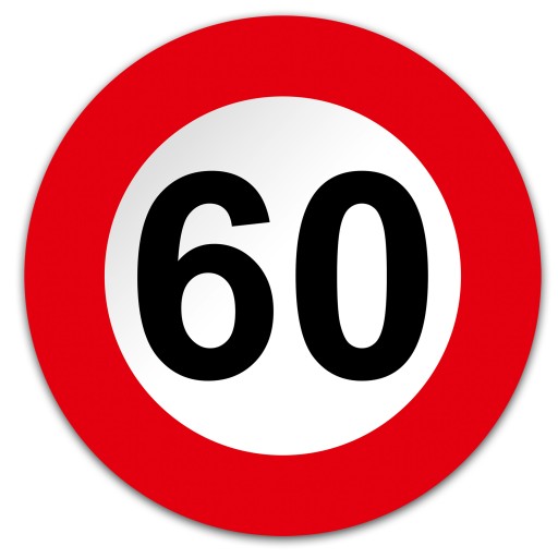 NAKLEJKI ODBLASKOWE ograniczenie prędkości 60km/h