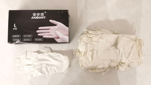 Rękawiczki nitrylowe Anboot L białe 100 sztuk