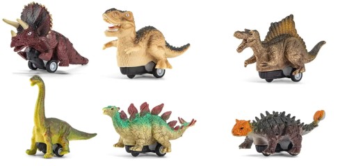ZABAWKI SAMOCHODY-DINOZAURY Z MECHANIZEMEM SAMONAPĘDZAJĄCYM ZESTAW Z MATĄ