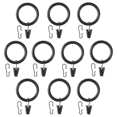 IKEA SYRLIG Kółko z żabką i haczykiem Czarny 38 mm