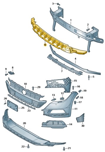 PIANKA ABSORBER PRZEDNIEGO ZDERZAKA VW ARTEON OE