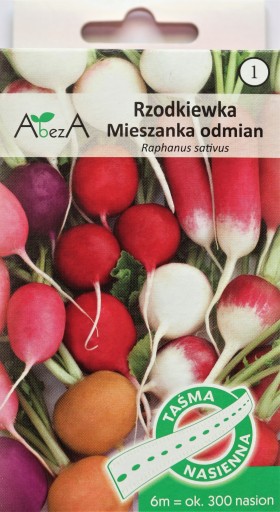 Rzodkiewka MIESZANKA ODMIAN NASIONA NA TAŚMIE 6M!!