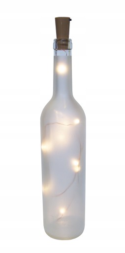 SZARA MATOWA BUTELKA ZE ŚWIATŁEM LED 28 cm