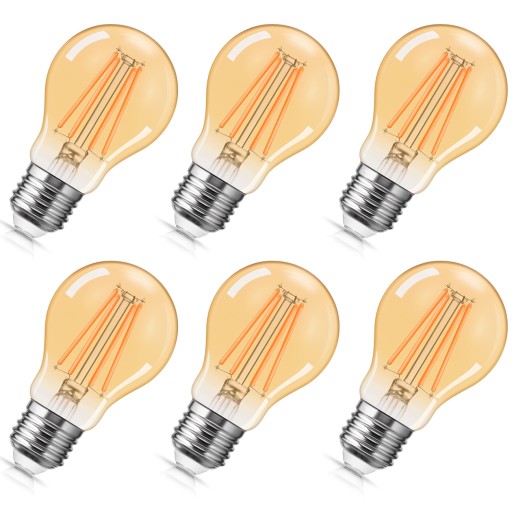 Żarówka LED E27 4W=35W Filament 400lm Ozdobna Ciepła Brak migotania Savineo