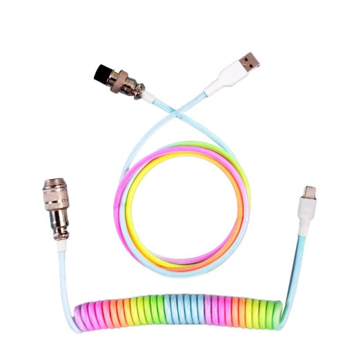 Color 1.8M-3M Type C Mechanical Keyboard Coiled Cable USB Keyboar Connecter